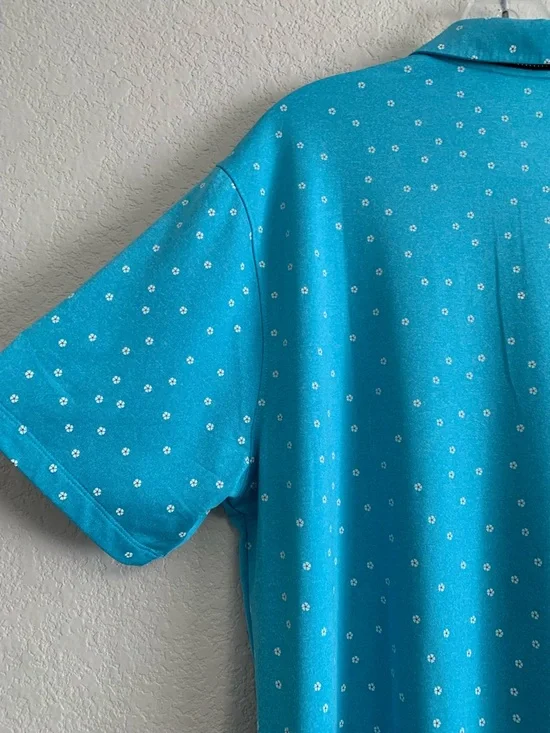 Nike Golf Shirt Polo Mens L Performance Dri-Fit Floral All Over Print AOP Preppy - Picture 8 of 13